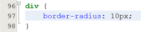 CSS-Regel: div {border-radius: 10px;}